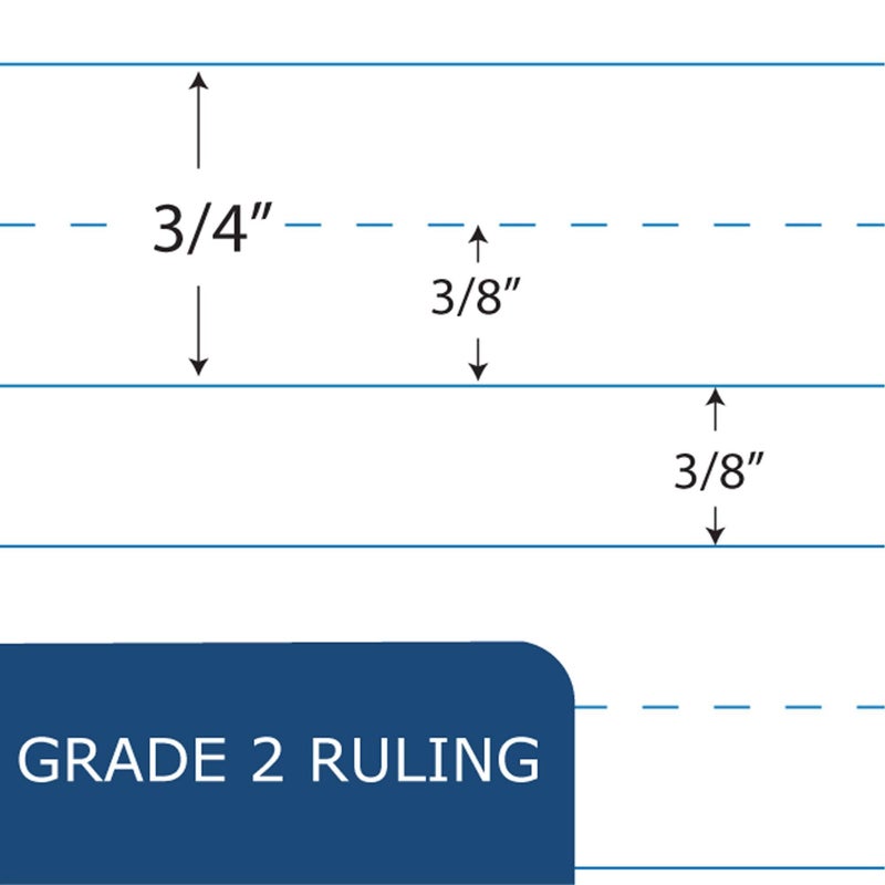 Roaring Spring Composition Notebooks, 5-Pack, Grade 2 Ruled, 50 Sheets 15# White Paper, 9.75"x7.75", Designed for Grade 2 Classes, Practicing Writing & Penmanship, Blue Marble Flexible Cover - Image 3